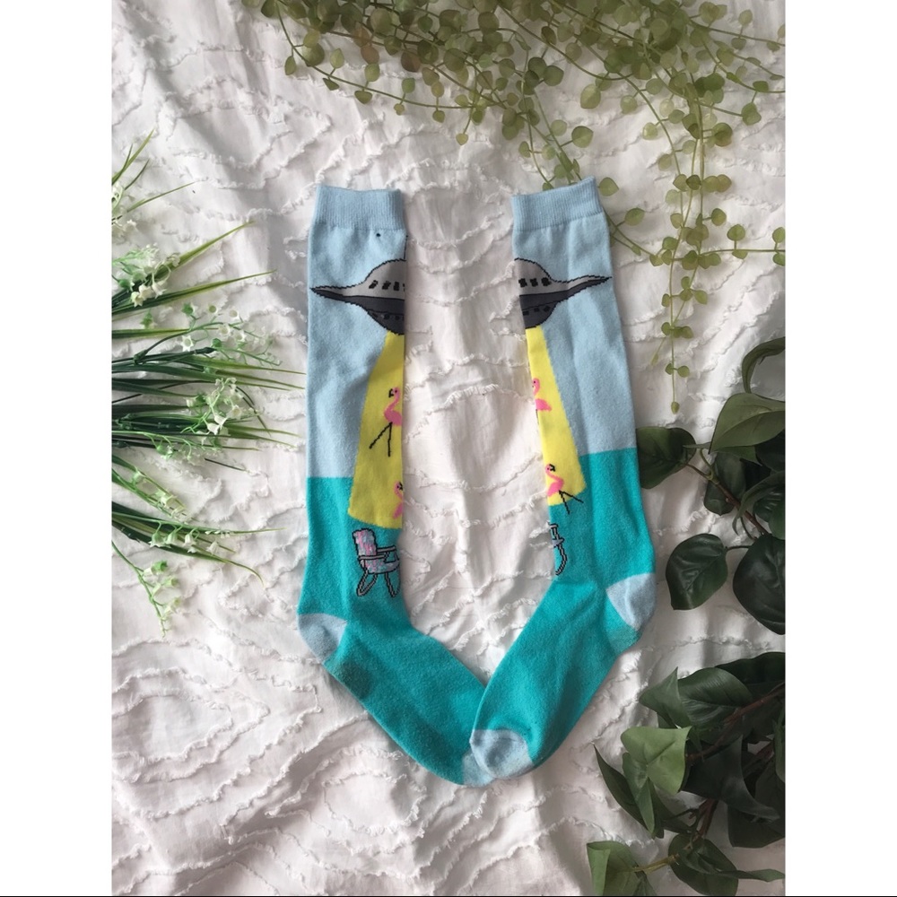 UFO Knee High Socks | Blue | Area 51 | Fun | Soft